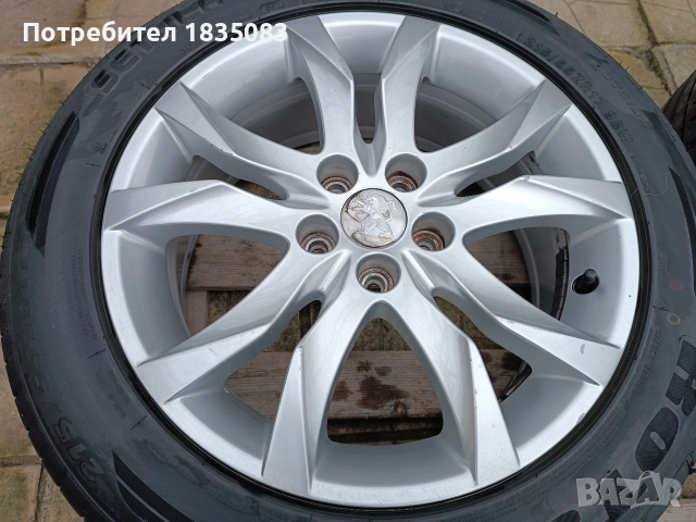 Лети джанти 17ки 5х108 Peugeot + летни гуми 215/55/17 Rotalla, снимка 4 - Гуми и джанти - 52816180