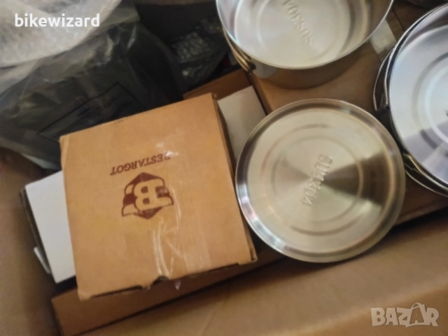 Bestargot Комплект тенджери и тигани за къмпинг неръждаема стомана НОВИ, снимка 8 - Къмпинг мебели - 51757346