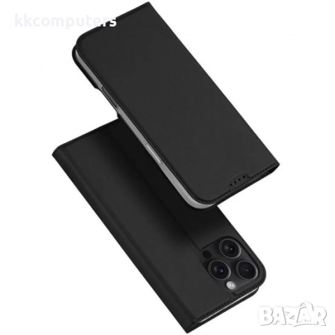 Кожен калъф тефтер Dux Ducis SKIN PRO и Протектор За iPhone 16 Pro Max (6.9), Черен