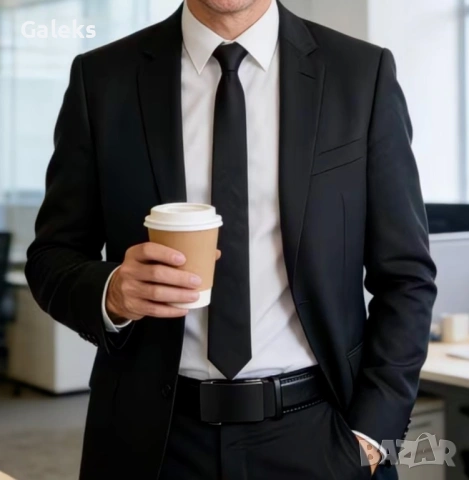 Мъжки кожени колани с двойна и квадратна катарама /Черна естест. кожа!, снимка 12 - Колани - 53769945