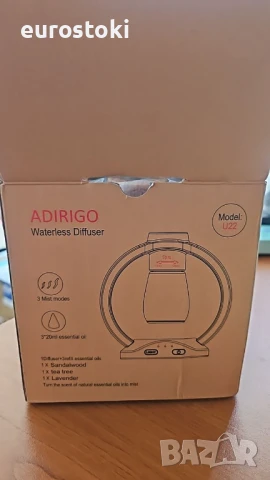 Adirigo Безжичен безводен арома дифузер за етерични масла с три режима на мъгла и четирицветни LED , снимка 9 - Овлажнители на въздух - 51359398