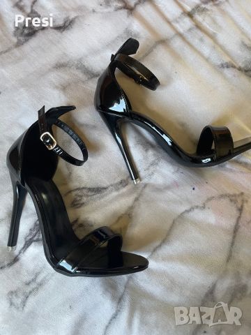 Високи, черни токчета, снимка 2 - Дамски обувки на ток - 45902380