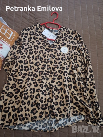 Дамска риза с тигров принт нова за 15лв , снимка 3 - Ризи - 53126579