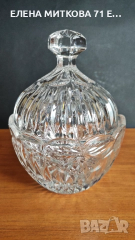 Масивна кристална бонбониера с капак, снимка 8 - Други - 53634013