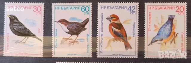 България Фауна Пойни птици 1987 г., снимка 1 - Филателия - 46265159