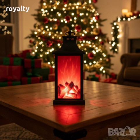 LED декоративен фенер с ефект на жив пламък