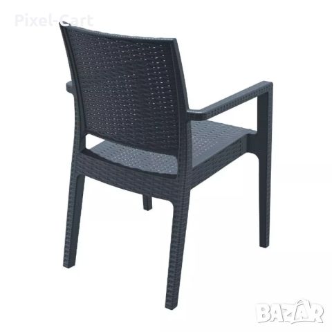 Стилен градински стол - Черен, снимка 1 - Столове - 46461224