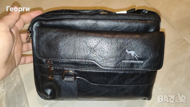 Черни стилни мъжки кожени чанти, ест. кожа - 2 вида, нови., снимка 8 - Чанти - 43208748