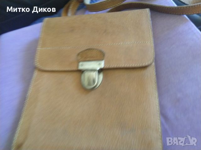 Командирска чанта от соца 1954г. естествена кожа 275х210мм като нова, снимка 2 - Екипировка - 45083094