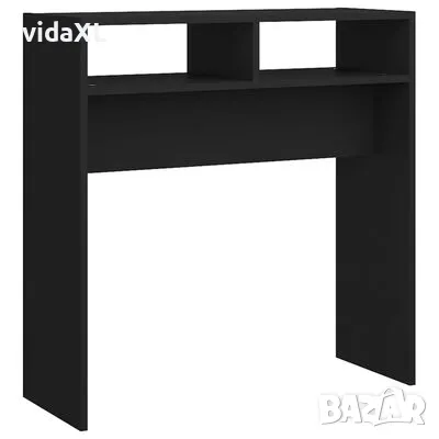 vidaXL Конзолна маса, черна, 78x30x80 см, инженерно дърво（SKU:808297）, снимка 1 - Маси - 49593729