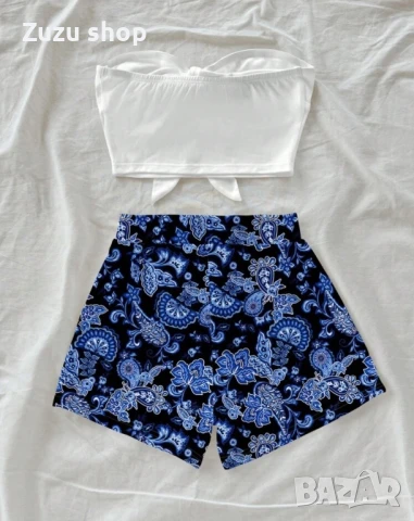 Дамски комплект къси гащи и топ, снимка 2 - Комплекти - 51065493