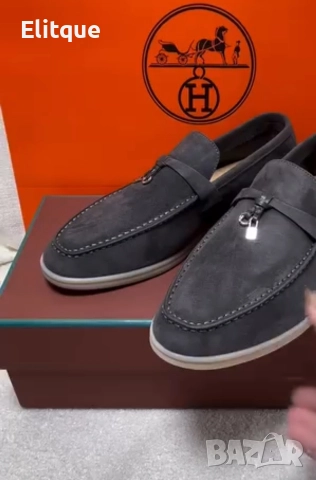 мокасини от естествен велур loro piana 