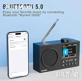 Преносимо радио Mycket DAB, цифрови радиостанции DAB Plus с Bluetooth, USB акумулаторно FM радио

, снимка 5 - Радиокасетофони, транзистори - 49922280
