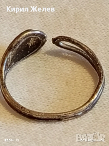 Винтидж авторски сребърен пръстен с седеф ръчна изработка 52425, снимка 7 - Пръстени - 52736531