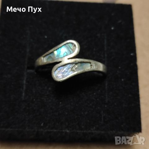 Сребърен пръстен с кралски седеф (231), снимка 1 - Пръстени - 45586163