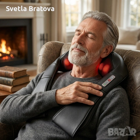 Безжичен 4D шиацу масажор с инфрачервено затопляне, снимка 3 - Масажори - 54128858