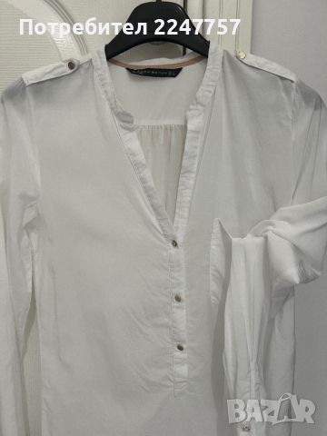 Бяла риза Zara размер S, снимка 2 - Ризи - 46006111
