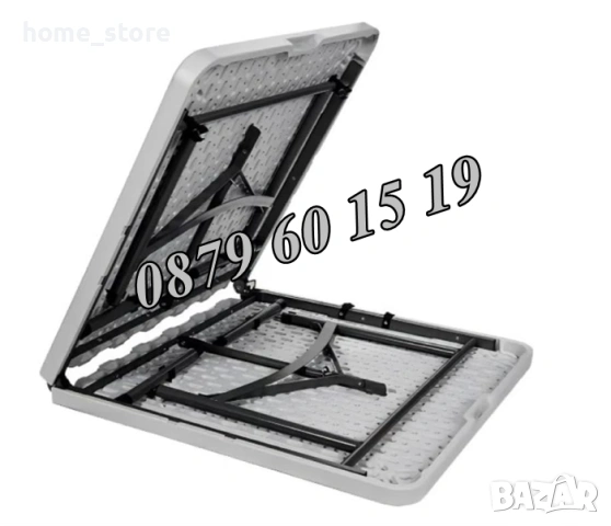 Сгъваема маса за кетъринг, градина, къмпинг 180/74 см с дръжка за носене, снимка 4 - Градински мебели, декорация  - 53737417