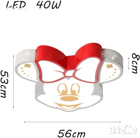 ЛЕД LED Детска таванна лампа полилей Мини Маус анимация дистанционно, снимка 3 - Лампи за таван - 52374139