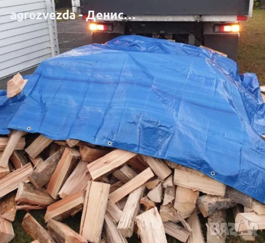 Сини платнища от зебло с капси за покриване, снимка 2 - Други стоки за дома - 50478759