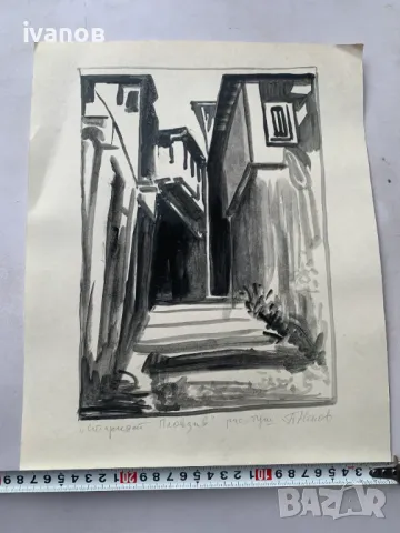 картина  Старият Пловдив , П Ненов , снимка 4 - Картини - 49628038