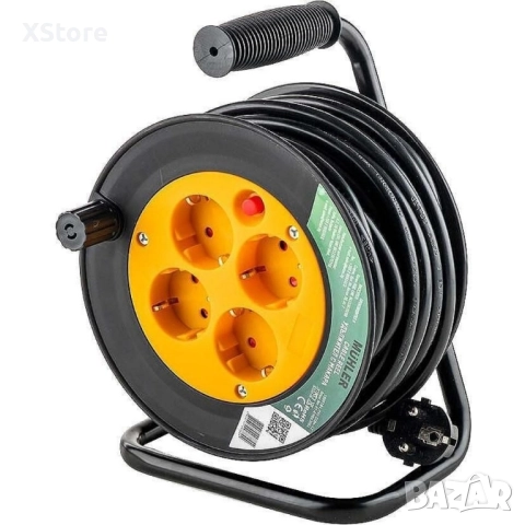 Muhler удължител с макара, 4 гнезда, дължина 15м, снимка 7 - Други стоки за дома - 52520397