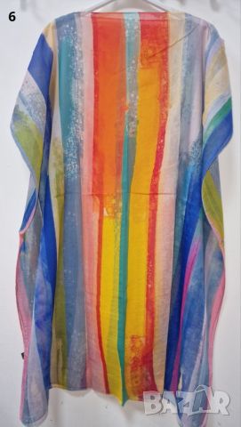 Туника-рокля за плажа в модерни цветни принтове и в свободна права кройка, универсален размер. Дължи, снимка 4 - Рокли - 46398719
