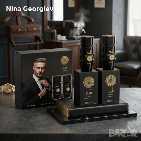 Мъжки комплект парфюми Asada, 2х50мл, EDP – Интензивен кехлибарен аромат за мъже, снимка 2 - Мъжки парфюми - 53951728