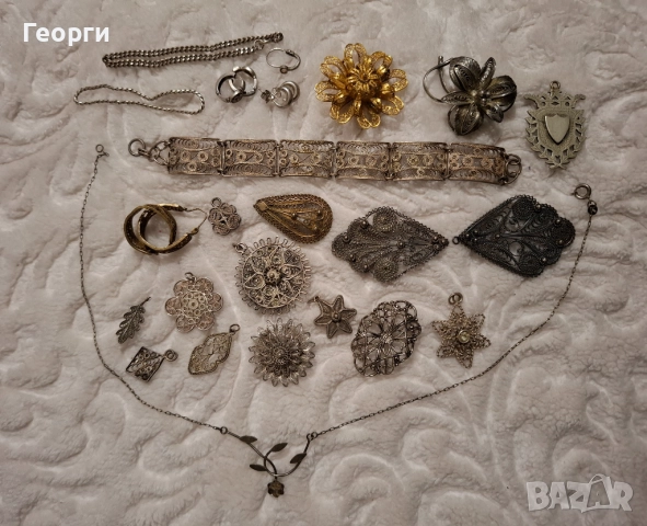 Сребро филигран сребърни изделия гривна брошка накит, снимка 2 - Колиета, медальони, синджири - 52850412