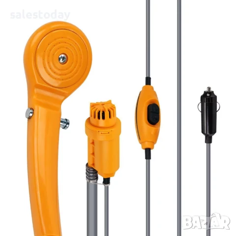 Преносим душ на 12V, за запалката на вашия кемпер или автомобил, Вградена помпа, снимка 6 - Аксесоари и консумативи - 50546044