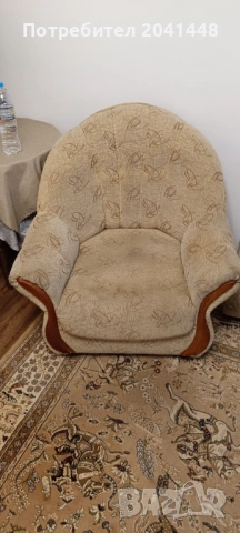 Диван + 2 фотьойла + 2 табуретки, снимка 4 - Дивани и мека мебел - 53818613