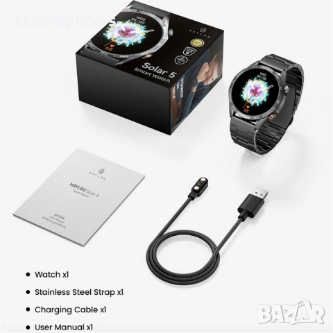 HAYLOU Solar 5 Смарт часовник-1.58" AMOLED, Bluetooth обаждания, NFC, 150+ спорта, 24/7 здравен мони, снимка 10 - Смарт часовници - 52537145