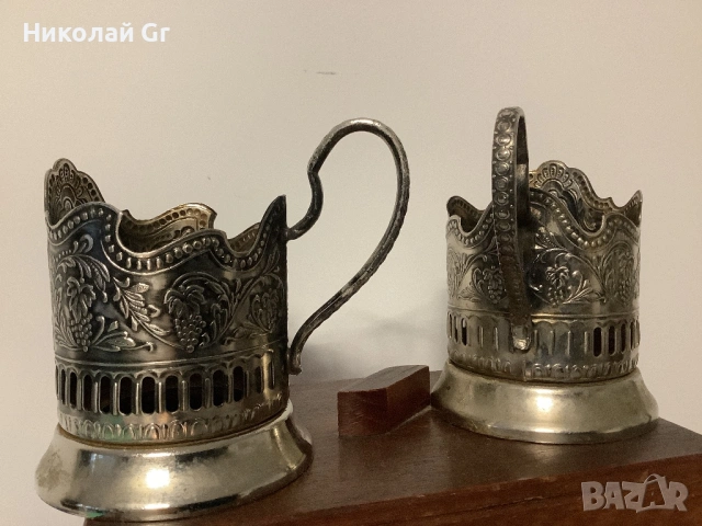 Подставка за чаши производство СССР мелихиор отличен състояние Пространство”цена за брой, снимка 3 - Антикварни и старинни предмети - 53456054