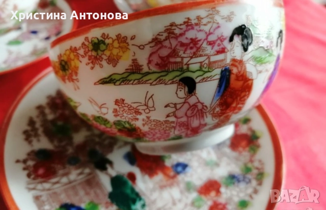 Винтидж японски сервиз за чай , снимка 4 - Сервизи - 52690208