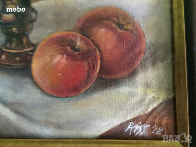 Картина „Натюрморт“ , маслени бои/платно, снимка 3 - Картини - 50443770