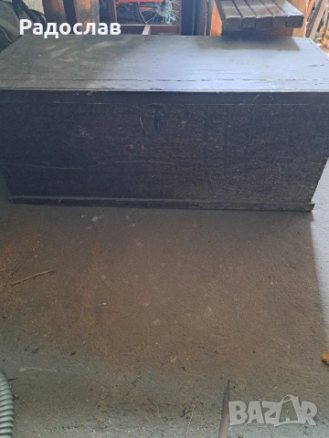 Стар дървен сандък, снимка 2 - Антикварни и старинни предмети - 53564201