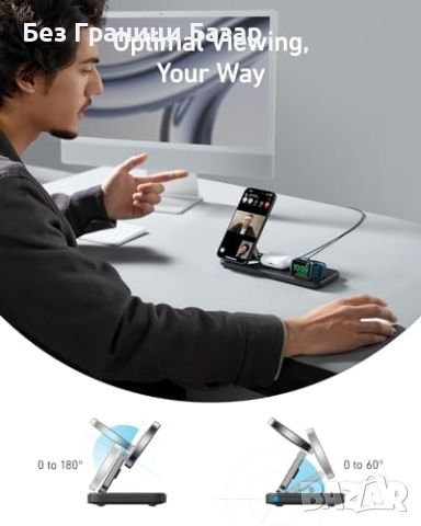Нова бърза 15W Anker 3 в 1 MagSafe Зарядна Станция Apple iPhone, AirPods и Watch, снимка 5 - Аксесоари за Apple - 45662143