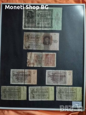 Пано с 8 стари  банкноти от Германия, снимка 1 - Нумизматика и бонистика - 46463503