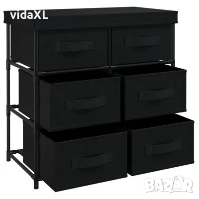 vidaXL Шкаф за съхранение с 6 чекмеджета, 55x29x55 см, черна стомана (SKU:337257), снимка 3 - Шкафове - 48274909