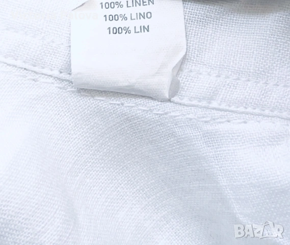 Ленена риза GANT оригинал, 100% лен, снежнобяла, 3XL, Португалия, снимка 12 - Ризи - 53929564