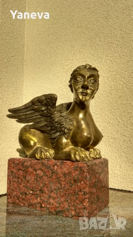 Бронзова , авторска скулптура от Славей Петров на харпия, снимка 3 - Статуетки - 53432998