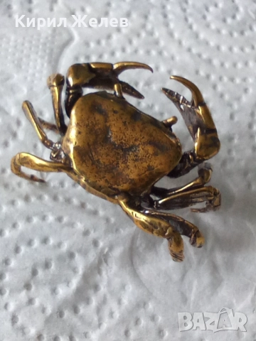 Бронзова фигурка на рак малка 52516, снимка 3 - Колекции - 52589567