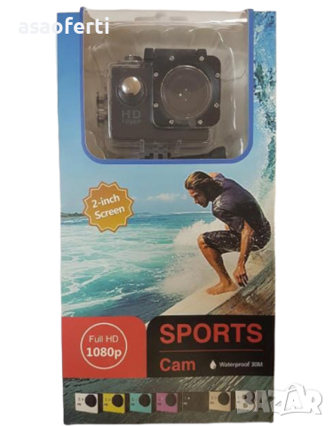 Спортна Екшън камера GoPlus, модел SP1080p, водоустойчива, 1080P (1920 х 1080) Full HD