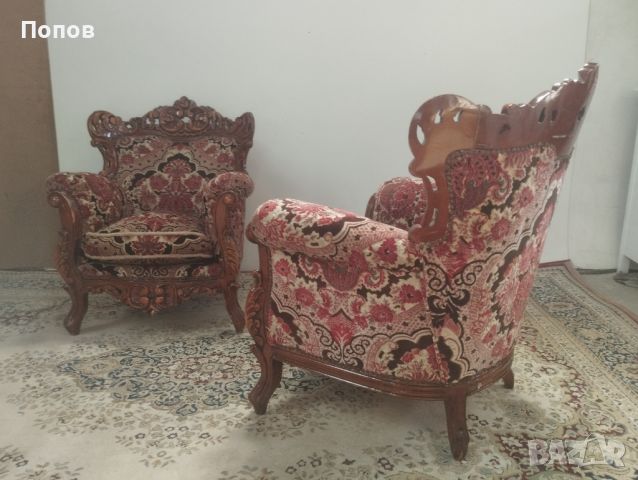Продавам холна барокова гарнитура, снимка 18 - Дивани и мека мебел - 46162066
