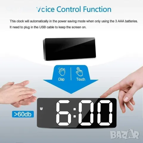 ПОСТОЯННО СВЕТЕЩ LED ЧАСОВНИK С ГОЛЕМИ ЦИФРИ НА ТОК ИЛИ БАТЕРИИ, ТЕРМОМЕТЪР. ЛЕД СВЕТЕЩИ ЧАСОВНИЦИ+, снимка 5 - Други - 49865820