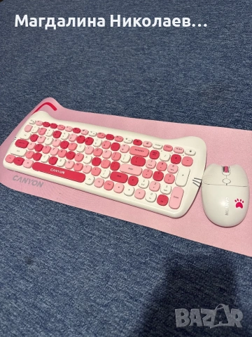 Безжичен комплект Canyon HSET-W6 Kitty Edition (Като Нов!)