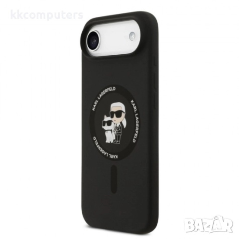 Оригинален кейс Karl Lagerfeld Silicone Double Heads And Circle MagSafe, За iPhone 17 Air (6.9), Чер, снимка 2 - Резервни части за телефони - 51825654