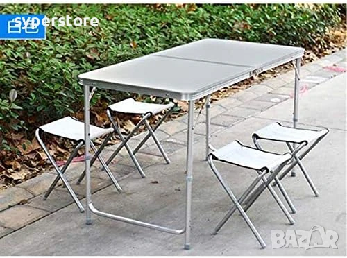🪑 Сгъваема туристическа маса 120x60 см Digital One SP01107 – Компактна, удобна и идеална за къмпинг, снимка 3 - Къмпинг мебели - 50739986