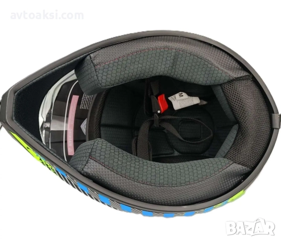 Каска Крос Мотор/Скутер/Бъги/Вело/АТВ с Визьор Два цвята, снимка 10 - Аксесоари и консумативи - 51985694