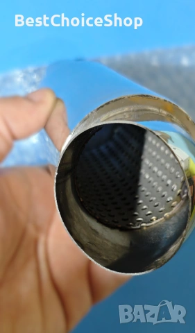 Накрайник за ауспух неръждаема стомана кръгъл вход универсален, снимка 3 - Аксесоари и консумативи - 54087751